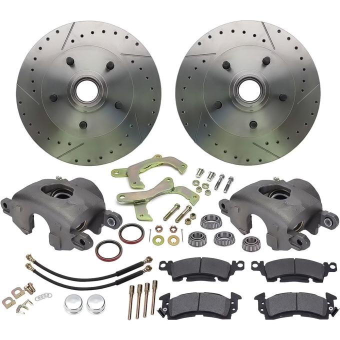 OER 1955-57 Chevrolet, Front Disc Brake Set, 11" Drilled and Slotted Rotors TF500266B