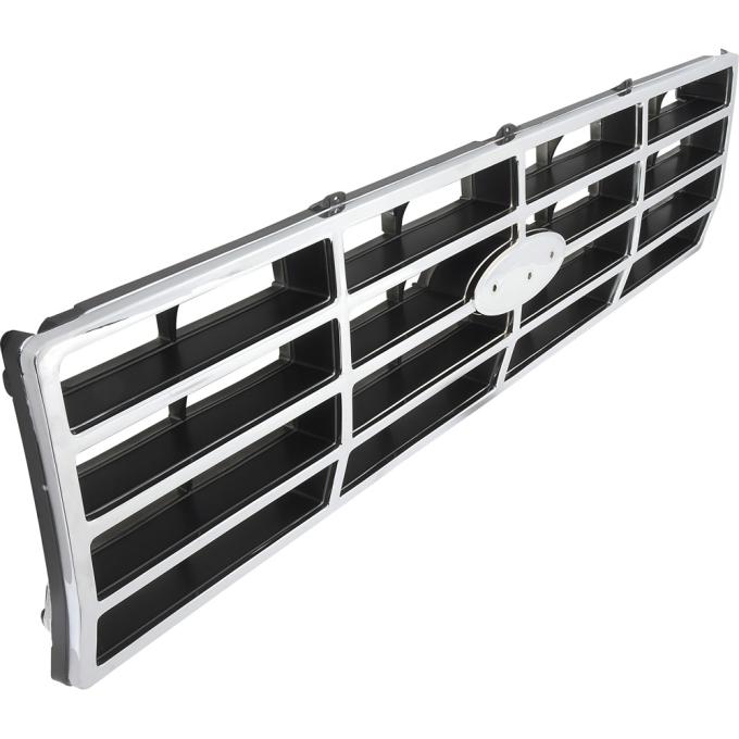 1982-86 Ford F-150 / F-250 / F-350, Bronco, Grill Insert, Argent Silver, with Chrome Accents