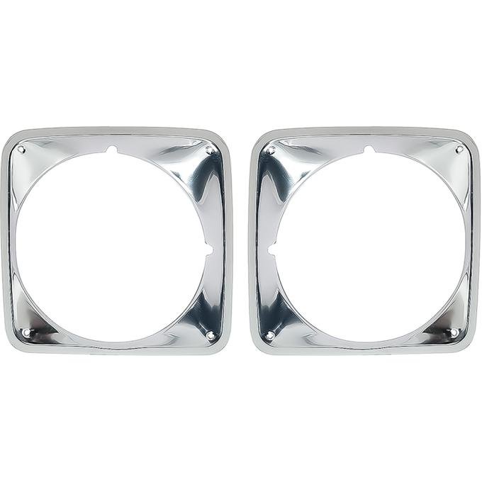 OER 1969-72 Chevy Pickup, Blazer, Suburban, Headlamp Bezels, Bright Finished Aluminum, LH & RH, Pair *T71141