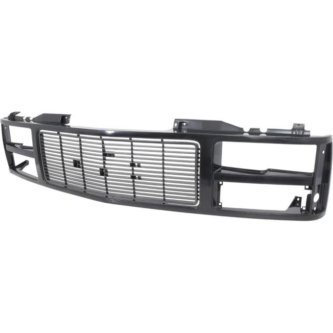 OER 1988-93 GMC Pickup. Yukon, Suburban, Front Grill, Dual Composite Headlamps, Black/Argent Silver, GMT400 Series T70062