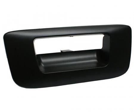 OER 2007-13 Chevrolet, GMC Truck, Tail Gate Handle Bezel, Without Key Hole, Without Camera Hole, Black Smooth Finish T76059B