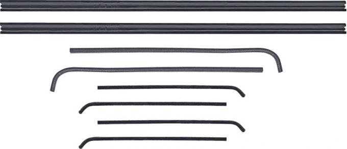 OER 1964-66 Chevy, GMC Truck, Door Glass & Windowfelt Weatherstrip Set, Black Bead Style CR1060B