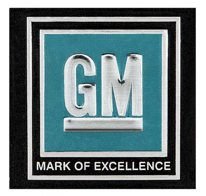 OER 1964-67 GM Cars / Trucks - "GM Mark of Excellence" Seat Belt Buckle Decal - Aqua 9980011