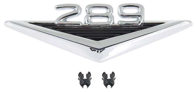 OER 1963-68 Ford, "289" Front Fender Emblem, Chrome and Black, Each 16228B