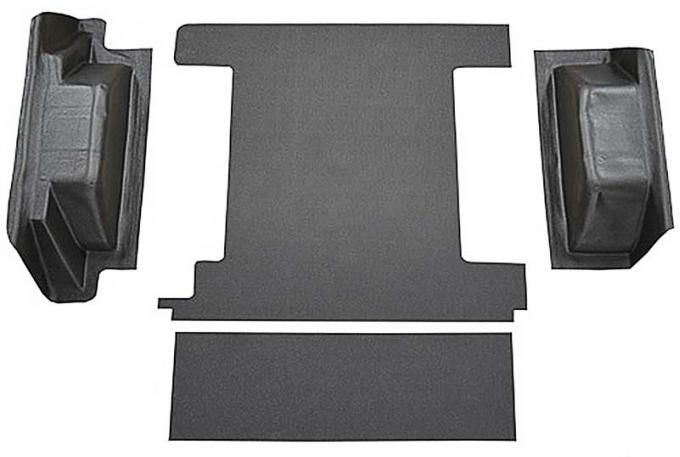 1966-76 Ford Bronco w/ 2 Gas Tanks w/o Tailgate Lock - Cargo Area Vinyl - Black