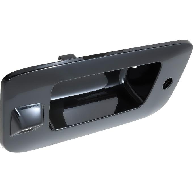 2007-13 Chevrolet, GMC Truck, Tail Gate Handle Bezel, Black Smooth, With Key Hole, With Backup Camera Hole