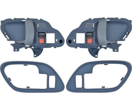 1995-02 Chevy, GMC Pickup Truck, SUV, Inner Door Handle Set, With Bezels, Power Locks, Black Lever, Blue Housing