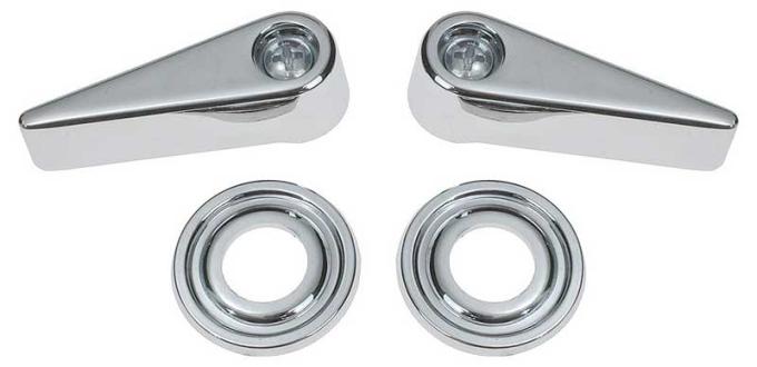 OER 1968-69 Mustang, Cougar, Bronco, Fairlane, Ranchero, Seat Latch Handle and Bezel Kit 62622A