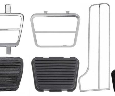 OER 1969-70 Chevy, GMC Pickup, Suburban, Pedal Pad Kit, with Trim Plates, with Manual Trans, 8 Piece Set *TPK9289