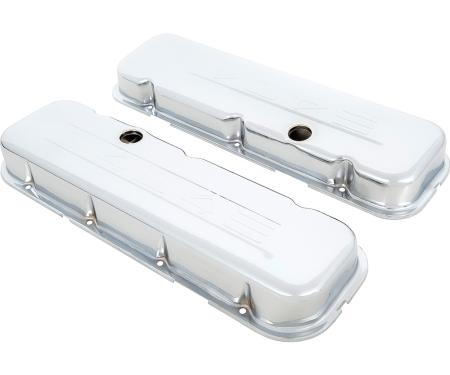 1970-76 Chevrolet, Chrome Valve Covers, "454" Logo, Short Profile