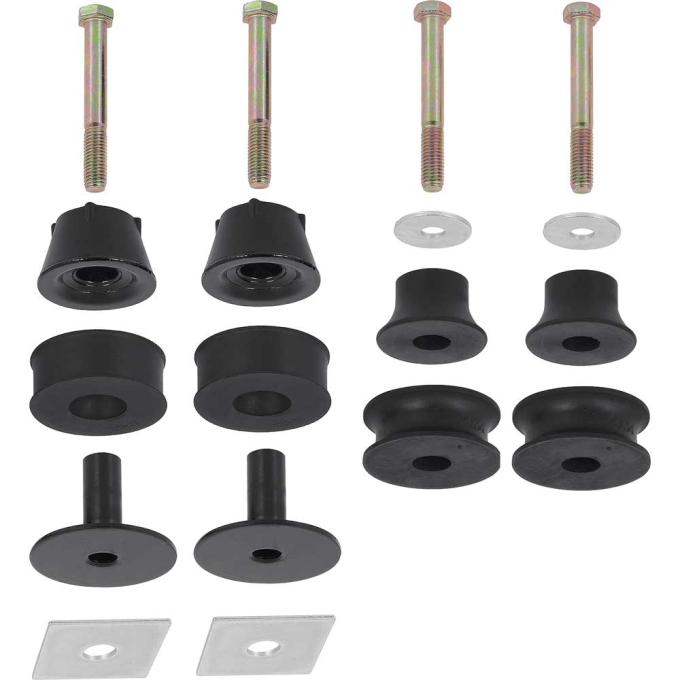 1973-80 Chevy, GMC Pickup, Blazer, Jimmy, Suburban, Standard Cab Mount Bushing Set, Front & Rear, 1/2 ton, 2 Wheel Drive, 18 Piece Set