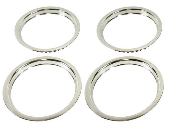 OER 15" Stainless Steel 1-1/2" Deep Rally Wheel Trim Ring Set for OEM Wheel Only *TR3015