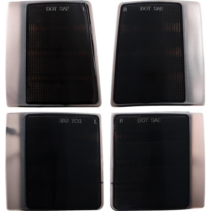 OER 1994-00 Chevrolet, GMC Pickup, Suburban, Jimmy, Front Marker Lamp Set, Upper & Lower, Smoked Lens, Amber LED 21126S