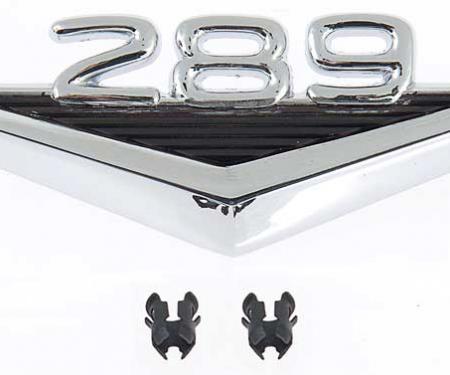 OER 1963-68 Ford Front Fender Emblem "289" Chrome And Black - Each 16228B