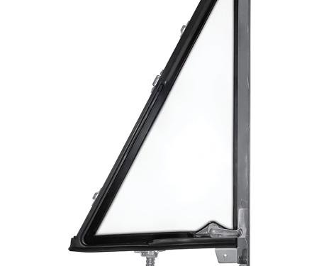 1966-77 Ford Bronco, Vent Window Frame Assembly, Clear Glass, Black Inner Frame, RH Side