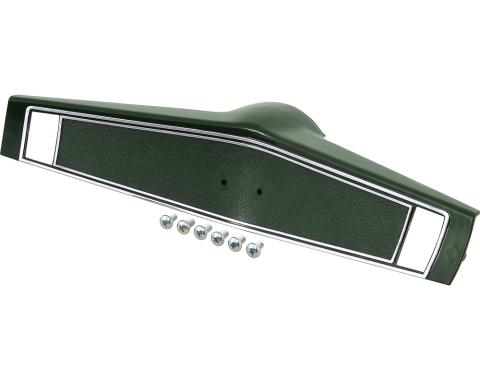 1969-70 Chevrolet, Steering Wheel Shroud, Dark Green With Silver Trim