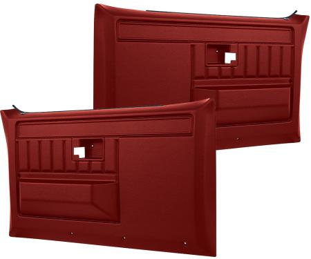 1981-91 Chevy, GMC, Pickup, Blazer, Jimmy, Suburban, Front Door Panels, Red, Pair