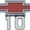 1967-68 Chevy Pickup, 1969-72 G10 Van "Bow Tie 10" Front Fender Emblem Set, with Hardware, Pair, GM Licensed