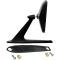 1967-79 Ford Pickup, 1966-79 Bronco, Outer Door Mirror, Rectangular, Driver or Passenger Side, Each, Semi-Gloss Black