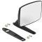 1967-79 Ford Pickup, 1966-79 Bronco, Outer Door Mirror, Rectangular, Driver or Passenger Side, Each, Semi-Gloss Black