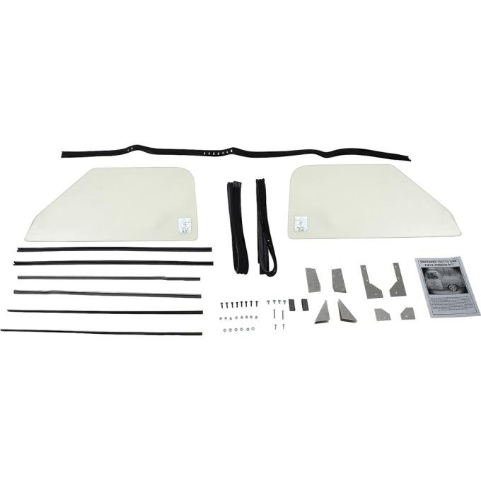 1967-72 GM Truck, Door Glass Conversion Set, One-Piece Style, Clear