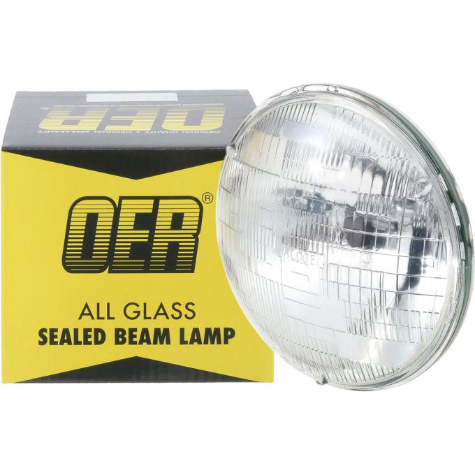 OER Headlamp Sealed Beam, 12 Volt, Low / High Beam, 7" Round, Halogen H6024