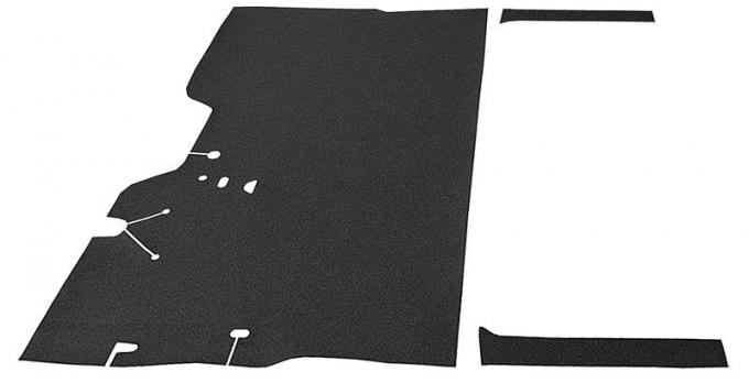 1947-55 Chevrolet, GMC Pickup, 1st Series, Regular Cab, Die-Cut Vinyl Flooring Kit, Vinyl, Standard Backing, w/ Stock Seat Riser, Automatic or 3-Speed Manual, Low Hump, 2WD, Black