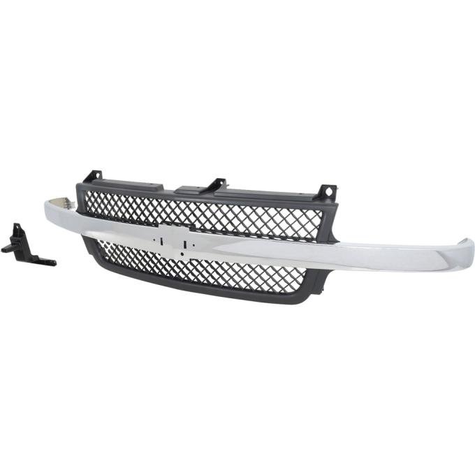 2001-2002 Chevy Silverado 2500HD/3500, Front Grill, Chrome & Black