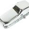 1980-85 Chevrolet Small Block, Chrome Oil Pan, 4 Quart, Passenger Side Dipstick Location