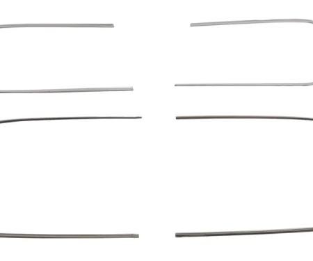 AMD Door and Rear Window Reveal Molding Set with Clips, 6 pcs w/ 50 clips, 55-59 Chevy GMC Pickup Truck with Large Rear Window X456-4055-S